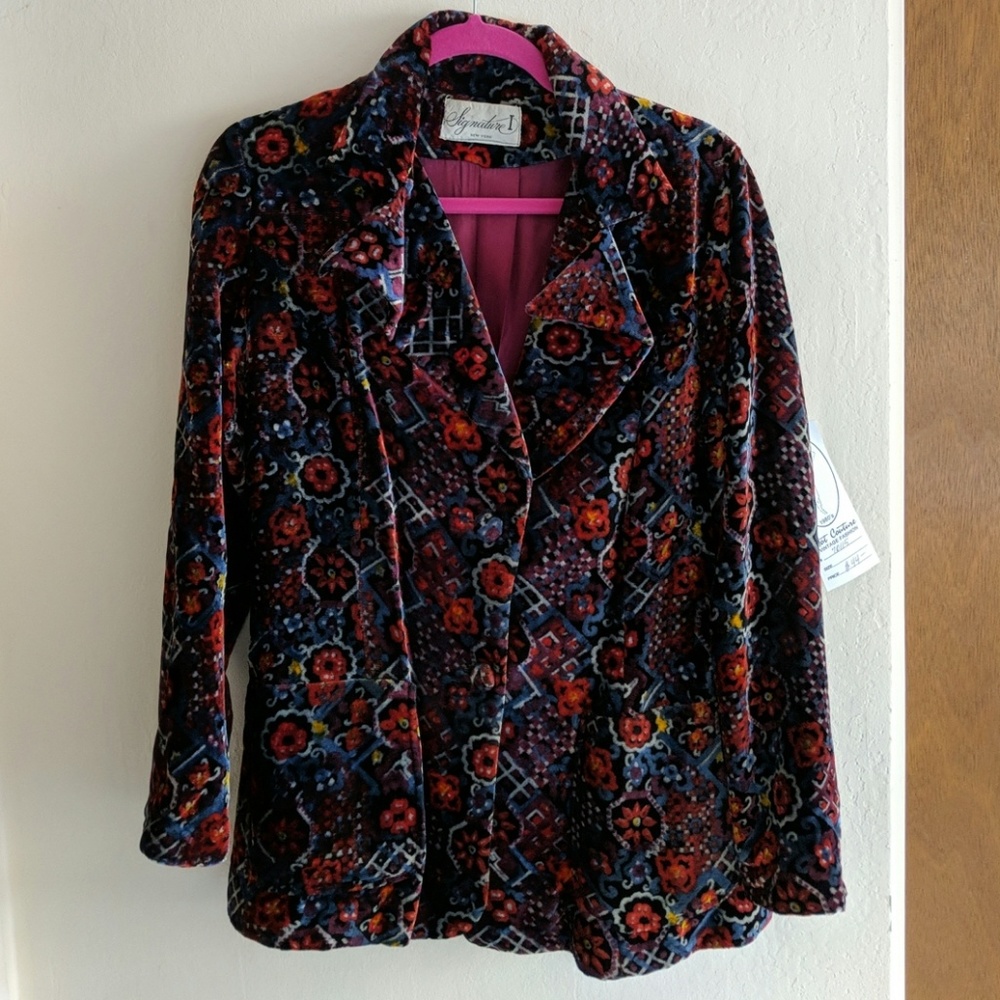 Vintage Signature I 80s Multiclor Velvet Blazer